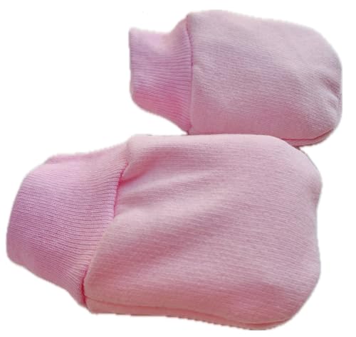 Image of VIN Newborn Baby Boy - Girl Cotton Mittens Floral Bow Design Caps Gloves Booty Combo Pack of 2 Pair for 0 to 6 Months |Parent Infant Apron Gift Set