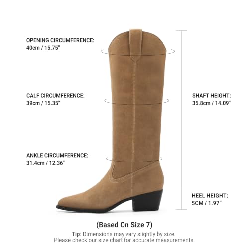 DREAM PAIRS Suede Knee High Fall Tall Boots for Women,Brown,6.5 - image 6