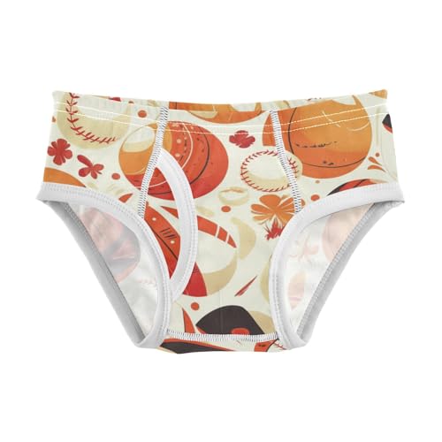 KLL Baseball Pattern Toddler Boys' Comfort Briefs Breathable Children Undies