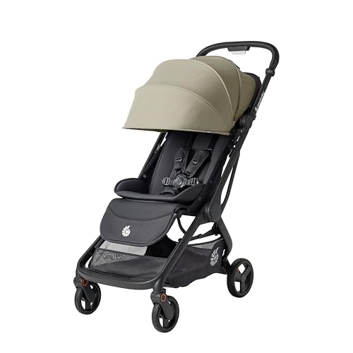 Silla de paseo Ergobaby Metro 3 con función reclinable, apta desde el nacimiento hasta los 22 kg (0-4 años), Plegable, compatible con silla de coche, con asiento ergonómico, Soft Olive