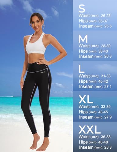 image for Ubestyle UPF 50+ High Waist Women's Printed Swim Pants Swim Leggings B
