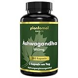 plantomol® Basics - Ashwagandha Kapseln hochdosiert - 1950mg reines Ashwagandha...