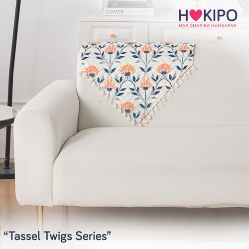 Image of HOKIPO Folk Garden Quilted Sofa Backrest Cover Mat| 'Tassel Twigs' Series (IN-988-T9)