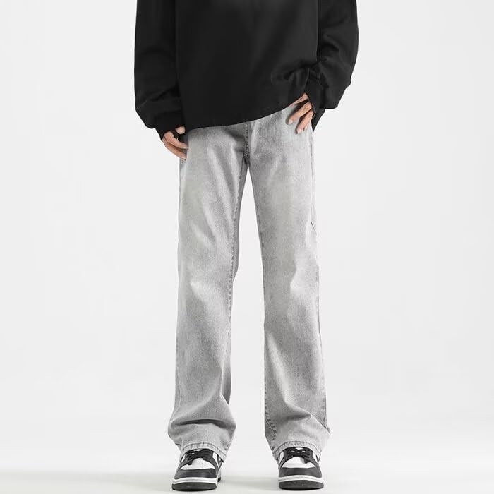 Men's Denim Spring Straight-Leg Casual Long Pants4