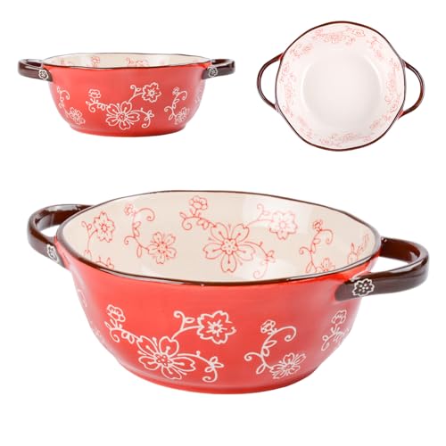 CZCMYAU 2 Pack Ceramic Soup Bowls 22 Oz with Handles French Onion...