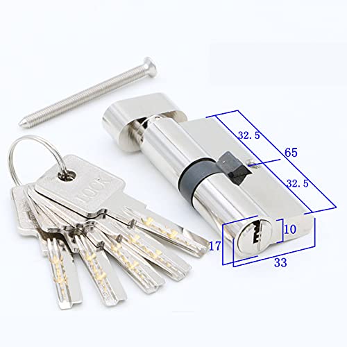 Door Lock Cylinder,Door Lock with Key,Door Cylinder 55 60 65 70 75 80 85 90mm Copper Lock Cylinder Interior Handle Brass Key Locking(Color:DC-70MM, Size) (Color:Dc 90mm (Color : Dc 90mm, Size : Cyli