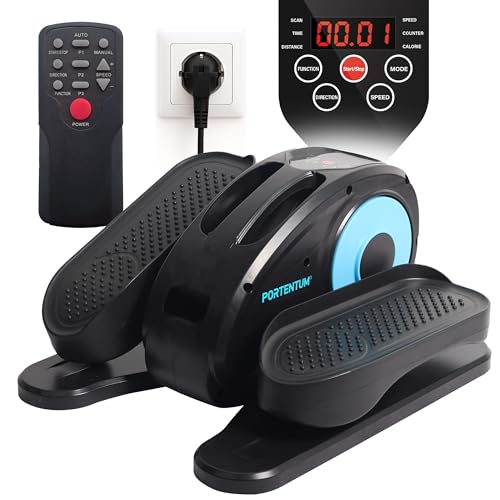 PORTENTUM Mini eliptica electrica con mando a distancia y pantalla – Pedales estaticos personas mayores automático y manual con selector velocidad – Pedaleador electrico de escritorio motor silencioso PORTENTUM Mini eliptica electrica con mando a distancia y pantalla – Pedales estaticos personas mayores automático y manual con selector velocidad – Pedaleador electrico de escritorio motor silencioso