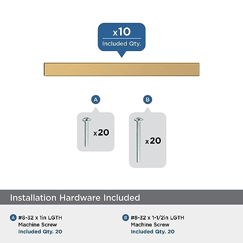 Image of Amerock 10 Pack 3 inch Bar Pulls Square Champagne Bronze Drawer Pull | 3 inch (76mm) Center-to-Center Mounting Distance and 5-5 /16 inches Overall Length, Durable Zinc Cabinet Hardware