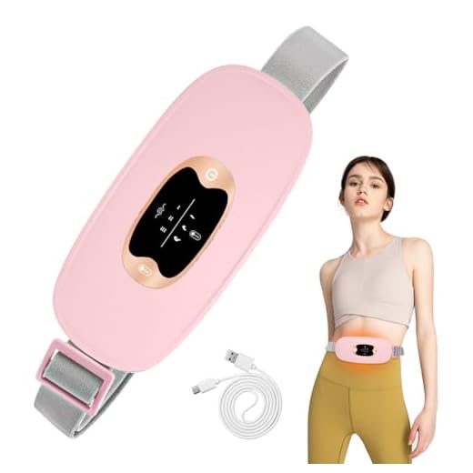 HIULLEN Cinturón térmico menstrual, almohadilla térmica portátil con 3 modos de masaje vibratorio para aliviar el dolor, cinturón térmico USB, cinturón térmico portátil para la espalda,