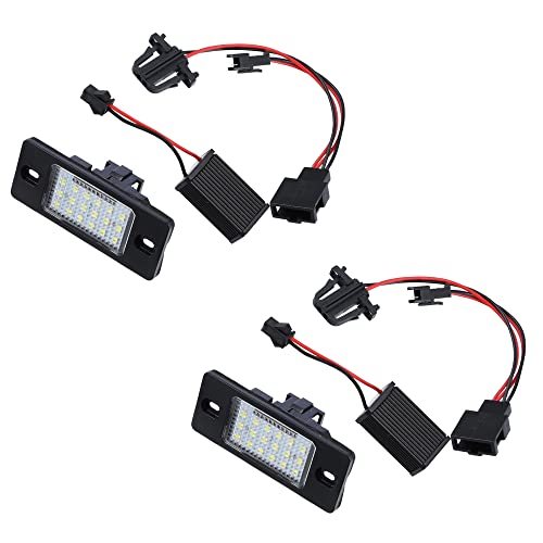 X AUTOHAUX 2pcs LED License Plate Light Lamp Assembly for VW Touareg White