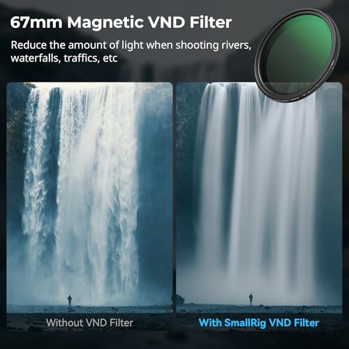 SMALLRIG 5-in-1 Magnetic 67mm Lens Filter Kit: VND + CPL + Black Mist 1/4 + Threaded Adapter Ring + Magnetic Lens Cover + Storage Bag + Cleaning Cloth, Magnetic Filter Set dla Phone Camera Lens - 4726
