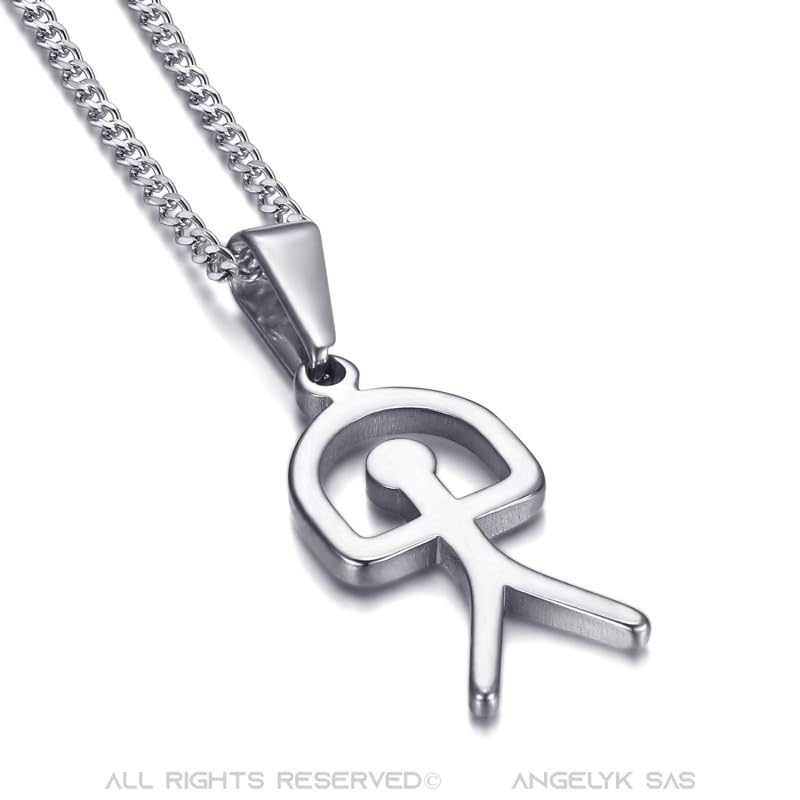 BOBIJOO Jewelry - Pendentif indalo Gitan Symbole Espagne Petit modèle Acier Inoxydable Argenté Chaîne Incluse