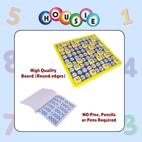 Image of toymate Giant Housie Game with 384 Tickets | Jumbo Tambola Bingo Board Game for Large Groups | No Pen Required | Family Party Game for Kids & Adults | Indoor Group Game