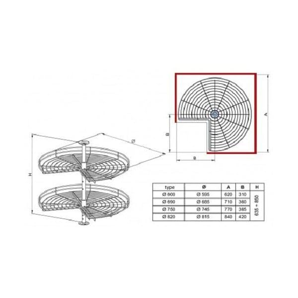 Corner Carousel 3/4 Carousel Set Kitchen cuboard Storage System - Image 4