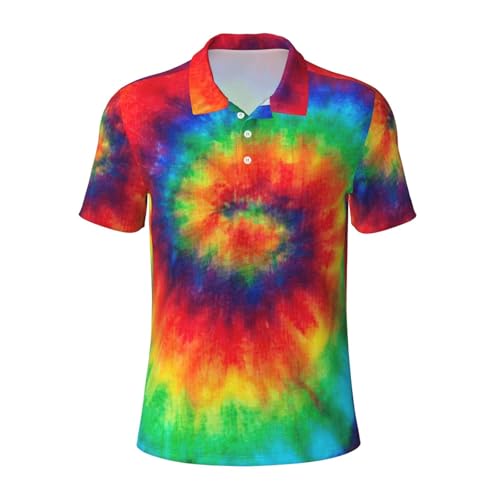 Chemise imprimé tie dye hippies style rétro décontracté pour homme