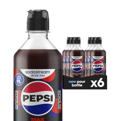 Pepsi Max Cherry Soda Mix for Carbonated Low Calorie Cherry Cola Flavoured Drink Official Sparkling Soft Drink Flavour with No Sugar â 440 ml Pack of 6