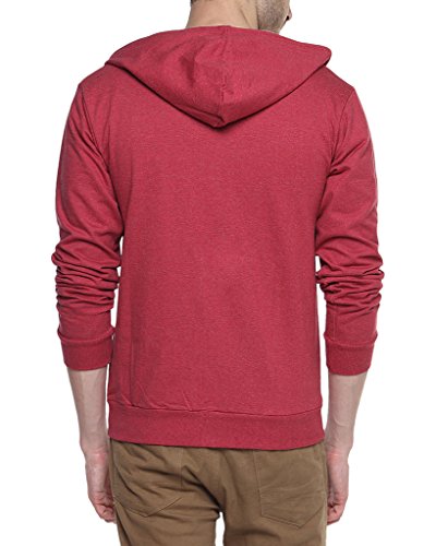 Image of CAHOOT Men's Dark Blue Zip-Front Hoodie with Contrast Drawstring for Casual Wear | Long Sleeve | Hooded Neck | Zipper Closure | Cotton Sweatshirt Crafted with Comfort Fit for Everyday Wear