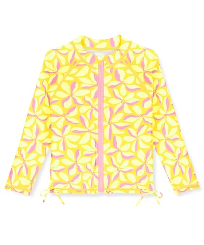 Image of BesserBay Girls Rash Guard UPF 50+ Zip Up Raglan Long Sleeve Adjustable Drawstring Swim UV Jacket 4-14 Years