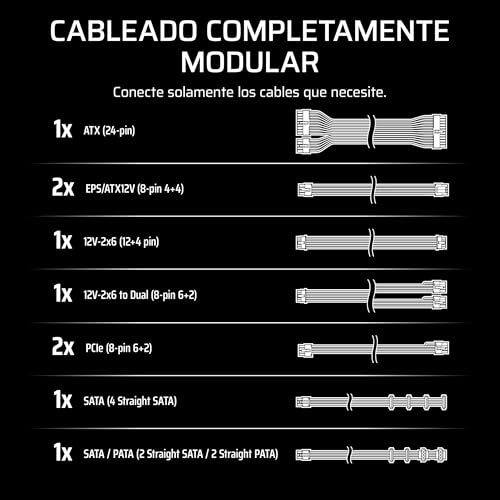 Image of Corsair RM1000e (2025) Fully Modular Low-Noise ATX Power Supply with 12V-2x6 Cable - ATX 3.1 & PCIe 5.1 Compliant, Cybenetics Gold Efficiency, 105C-Rated Capacitors - Black (Renewed)