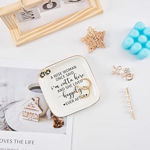 Retirement Gift for Woman - Trinket Jewelry Dish - A Wise Woman Once Said 'I'm Outta Here...Lived Happily Ever After', Retired Gifts for Women Coworker Teacher Nurse Boss Lady Retirement Gift for Woman Trinket Jewelry Dish A Wise Woman Once Said Im Outta HereLived Happily Ever After Retired Gifts for Women Coworker Teacher Nurse Boss Lady