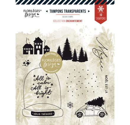 Florilges Design Clear Stamp, Transparent/Green, 10 x 10 cm