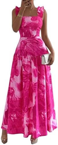 BTFBM Dresses for Women Summer 2026 Formal Sleeveless Smocked Flo...