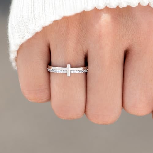 STORYJEWELLERY Cross Rings for Women, Purity Ring, 925 Sterling Silver Rings, Christian Ring, Christian Jewelry for Women, Confirmation Gifts, Baptism Gifts2