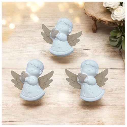 Ingrosso e Risparmio Kit de 12 tizas angelito con corazón tórtola y alas de madera natural – Aplicaciones favores y confetadas económicas comunión