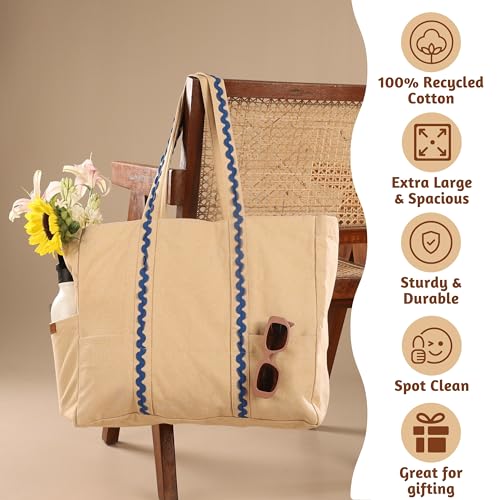 Bolsa 100% algodón resistente al agua con acabado duradero y amplio espacio interior 4