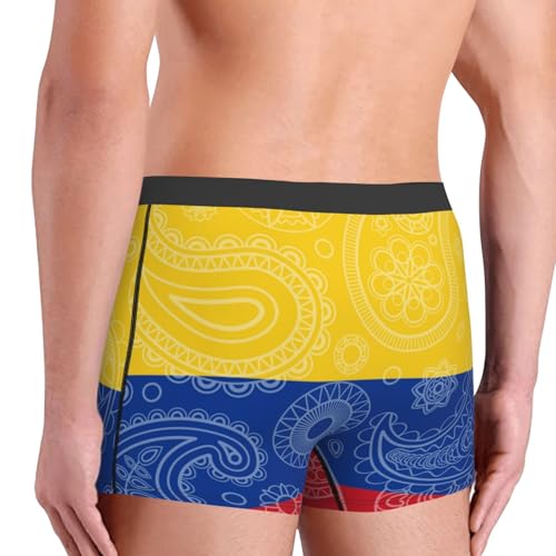 Colombian Paisley Flag Men'S Boxer Underwear, Dry High-Performance Underwear, Breathable Elastic Sports Boxer Shorts4