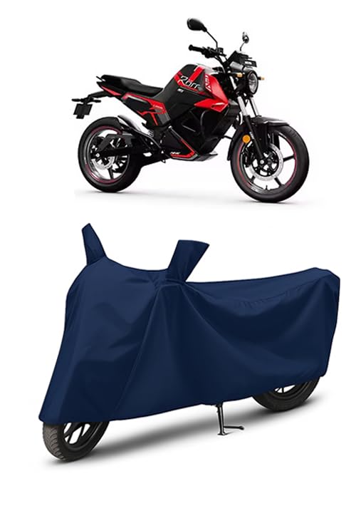 Image of Waterproof Bike Cover for Oben Rorr EZ | All Weather Protection from Rain, Dust, UV Rays & Scratches with Mirror Pockets & Buckle Belt | Rorr EZ Bike Cover