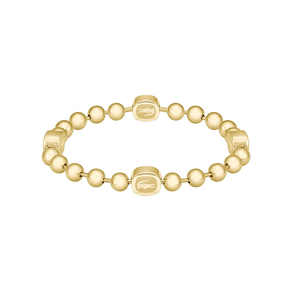 Lacoste Bracelet en perles pour Homme Collection VIGOR en Acier inoxidable et Or Jaune