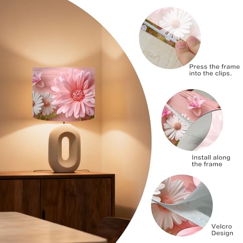 Image of Nuxovilar Lamp Shades Set of 2, 13 inch Top x 13 inch Bottom x 10 inch High (Spider) | Small lamp shades kids floral design bedroom vanity area light covers cute accessories (Floral)