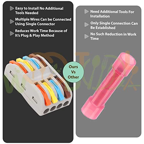 Image of 4 to 4 Inline Wiring Cable Connectors - Quick connectore Terminal Blocks - Electrical Connectors Blocks (4pcs, 4 to 4 Inline, Multi)