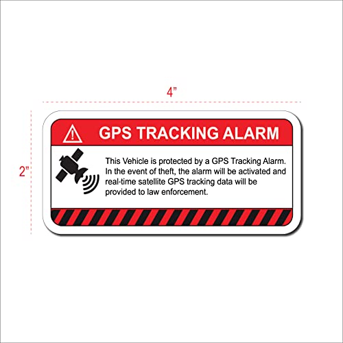 Decals by Haley 2 Pack GPS Stickers Alarm Security Vinyl Warning Tracking Sticker Tracker on 3M Vinyl - Safe for Vehicle Paint - Perfect for Bikes, Equipment, Scooter, Bicycle RFID Micro System