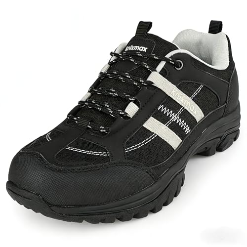Image of Knixmax Womens Hiking Shoes Lightweight Trail Runners Non-Slip Trekking Walking Sneakers Water Resistant Summer Outdoor Athletic Shoe for Woman Black EU 42
