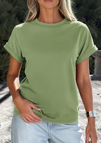 Image of PRETTYGARDEN Womens Summer Tops Short Sleeve Shirts