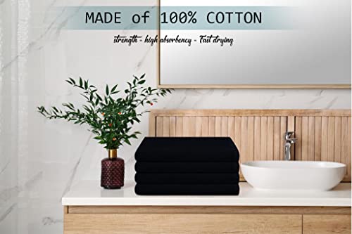 Zuperia 100% Ring Spun Cotton Salon Towel - 24 Pack 16" X 27" Premium Quality - Ultra Soft & Highly Absorbent Salon Towel Hotel & Spa Quality Hand Towels For Gym Salon Spa & Home Care (Black) #TOP7