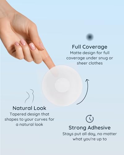 Transparent Pasties Nipple Covers, 4 Pairs Clear Gel Silicone Reusable Adhesive Breast Petals for Women4