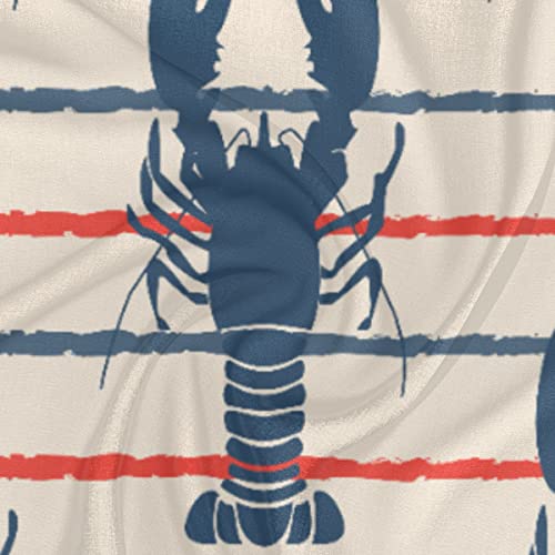 Lobster Stripe Square Silk Hair Scarf for Women, Lightweight Summer Head Scarf for Girls Wedding Travel Yoga Handkerchief Shawl Sunscreen Scarves Hair Accessories 23.6 Inches3