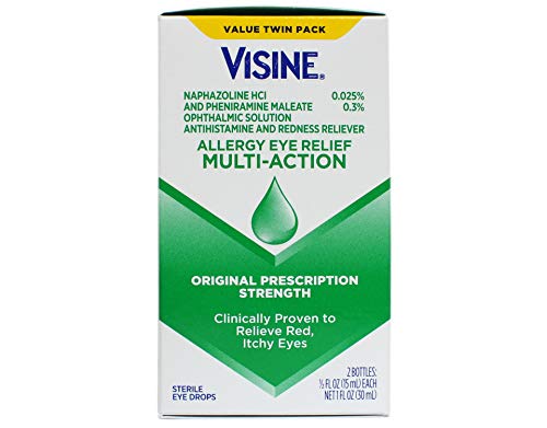 Visine 10.350-A Eye Allergy Relief, Antihistamine & Redness Reliever Eye Drops-1 oz, Twin Pack by Visine