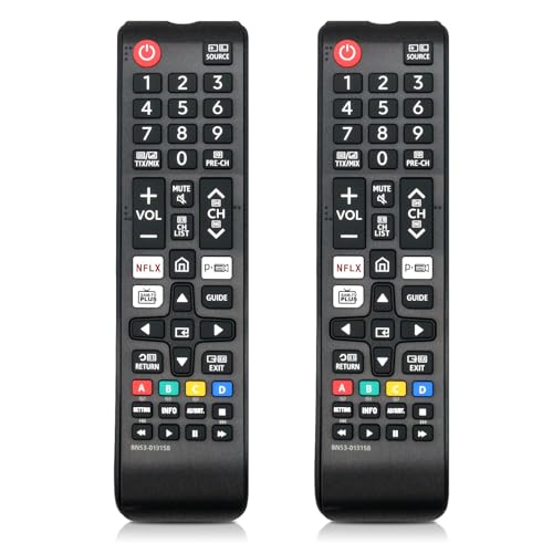 2 Stück Ersatz für Sam-Sung Fernbedienung, Universal Fernbedienung Mit NFLX, AMZ, Rakute TV Button Kompatibel mit alle Sam-Sung LED QLED SUHD UHD HDR LCD Frame 4K Smart TVs