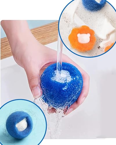 4 Pack Pet Hair Remover for Laundry, Laundry Balls Hair Catcher Washing Machine Lint Remover Reusable - Pet Fur Laundry Catcher Hair Remover for Laundry Clothes Bedding - Image 7