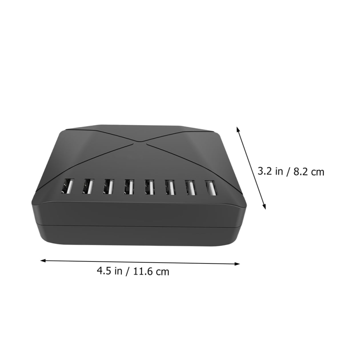 Caricatore Multi Porta USB Portatile 40w per Telefono e Diffusori | Riconoscimento Automatico, Design Salvaspazio, Abs Nero, per Comodino e Zona Tv