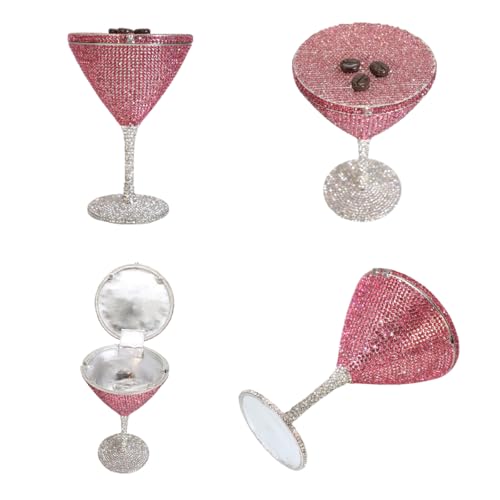 Image of Women Goblet Rhinestone Evening Bag Cocktail Cup Diamond Clutch Funny Crystal Prom Handbag Wedding Purse for Party