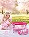 BABESIDE 7PCS Baby Doll Crib for 18'' Dolls, Baby Doll Bed with Storage Bag and Feeding Care Accessories Set , Toy Crib Doll Furniture for Girls Age 3+,Pack n Play Toy Gift for Kids