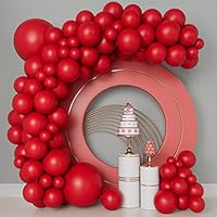 140pcs Red Balloons Garland Arch Kit 5/10/12/18Inch Different Sizes Matte Red Latex Balloons for Christmas Baby Shower Wedding Birthday Party Decorations