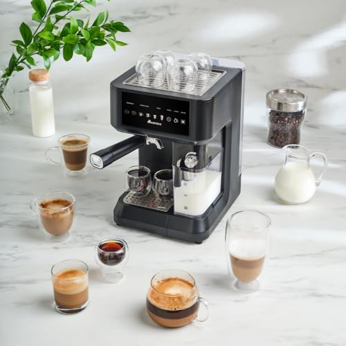 KARACA MyCaffe Barista S10 Espresso, Latte & Cappuccino Coffee Machine with Integrated Milk Tank, 1,8L, 1350W, Touch Control Panel, 15 Bar Pump Pressure, Hot Milk Function, Black - Image 4