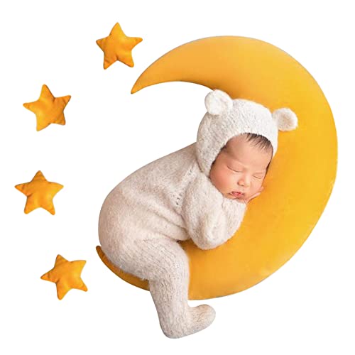 Image of IGMaryBox Baby Moon Star Pillow Newborn Posing Pillow Newborn Photography Prop Infant Photography Posing Pillows（Yellow