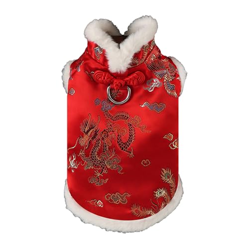柔らかいぬいぐるみ犬マント中国の新年のスタイル犬コスチューム暖かさと快適なエレガントな服の屋外ペットジャケット